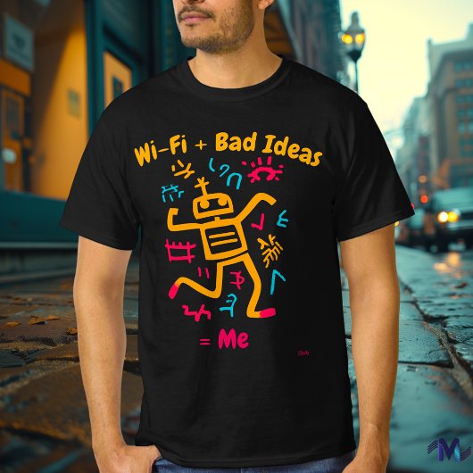 Bold Pop Art Tech Humor Robot T-shirt