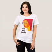 Bold Pop Art Woman Tri-Blend Shirt (Voorkant volledig)