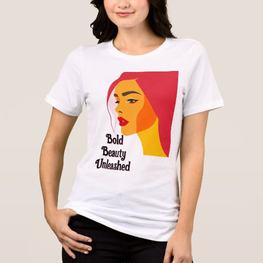 Bold Pop Art Woman Tri-Blend Shirt (Voorkant)