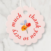 Bold Poppy Kleurrijk Dank u Bedankjes Labels (Voorkant)