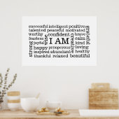 Bold Positive Thinking I AM Affirmatie Poster (Keuken)