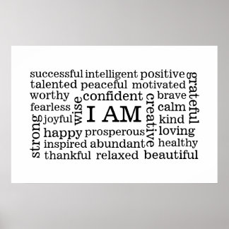 Bold Positive Thinking I AM Affirmatie Poster