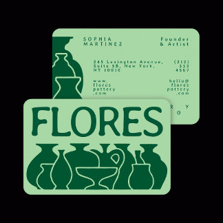 Bold Pottery Vase Silhouette Design Visitekaartje