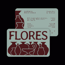 Bold Pottery Vase Silhouette Design Visitekaartje