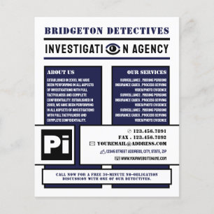 Bold Private Eye, privédetective Investigator Flyer