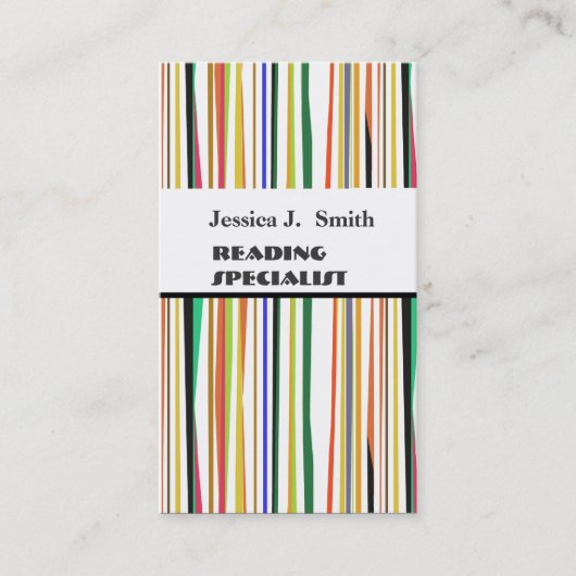 BOLD Professional Modern Striped Pattern kleurrijk Visitekaartje (Voorkant)