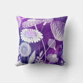 Bold Purple and Violet Wild Flower Art Kussen (Achterkant)