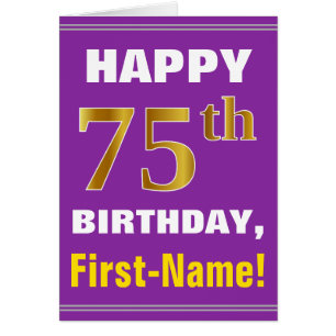 Bold, Purple, Faux Gold 75e anniversaire avec cart
