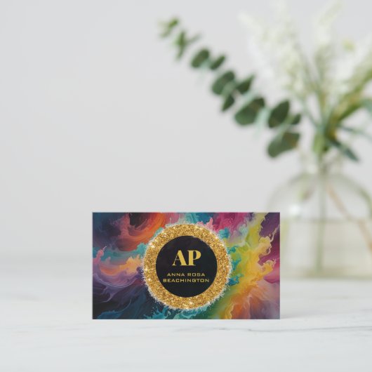 *~ BOLD QR AP93 Carte de visite Abstrait dynamique (Debout devant)