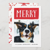 Bold Quilted Merry Christmas Feestdagenkaart (Voorkant / Achterkant)