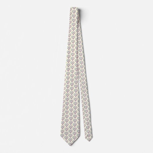 Bold Rainbow Abstract Heart Pattern Stropdas (Voorkant)