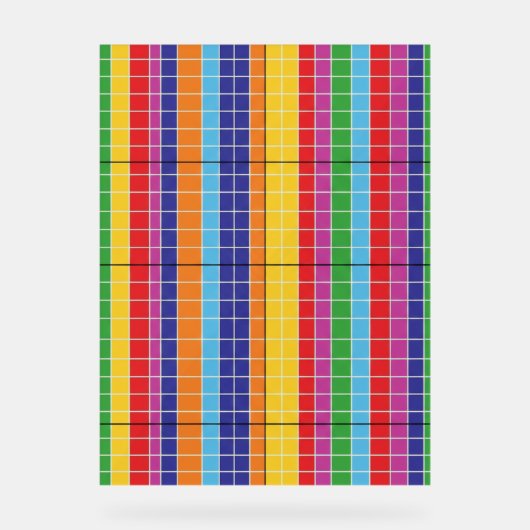 Bold Rainbow Grid Pattern Modern Art Poster (Recto)