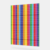 Bold Rainbow Grid Pattern Modern Art Poster (Angle)
