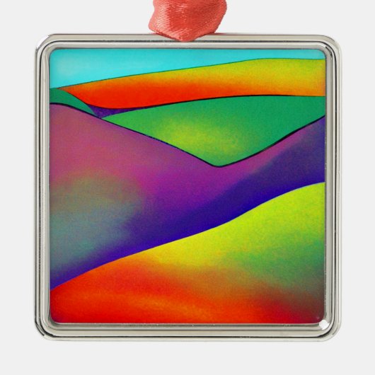 Bold Rainbow Hills Metalen Ornament (Voorkant)