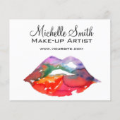 Bold Rainbow Lips Waterverf Tekening Beauty Make-u Flyer (Voorkant)