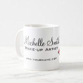 Bold Rainbow Lips Waterverf Tekening Beauty Make-u Koffiemok (Voorkant links)