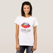 Bold Rainbow Lips Waterverf Tekening Beauty Make-u T-shirt (Voorkant volledig)