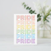 Bold Rainbow Repeating PRIDE Typography Briefkaart (Staand voorkant)
