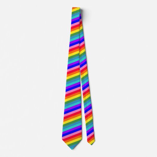 Bold Rainbow Stripes necktie Stropdas (Voorkant)