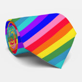 Bold Rainbow Stripes necktie Stropdas (Opgerold)