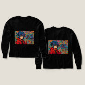 Bold Red Anime USA Graphic T-Shirt (Motif recto et verso)