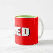 Bold Red Coffee Mug - Classic Ceramic Cup Tweekleurige Koffiemok (Voorkant rechts)