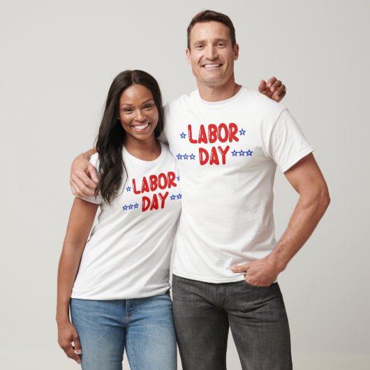 Bold Red en Blue Labor Day T-shirt (Unisex)