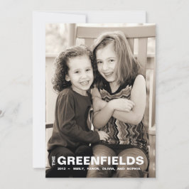 Bold Red en White Photo Holiday Card Feestdagenkaart