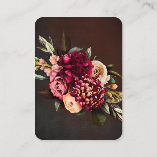 Bold Red Floral QR Code Weddenschap RSVP Plaatskaartje (Achterkant)