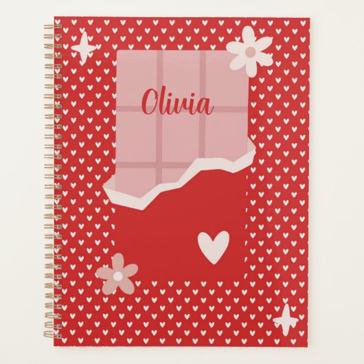 Bold Red Heart Love Design – Perfect voor Custom G Planner (Voorkant)
