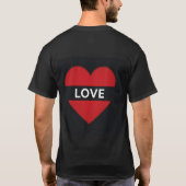 Bold Red Heart "Love" Design T-shirt (Achterkant)