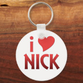 Bold Red I Heart Nick Sleutelhanger (Voorkant)