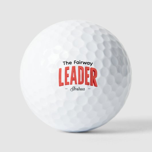 Bold Red LEADER Text Graphic Golfballen (Voorkant)