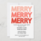 Bold Red Merry Holiday Party uitnodiging (Voorkant)