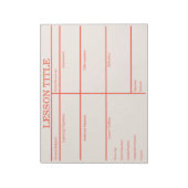 Bold Red Peach Retro Lesson Planner voor Docenten Notitieblok (Gedraaid)