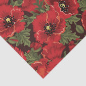 BOLD Red Poppies en Ladybug Modern Floral Pattern Tissuepapier (Detail)