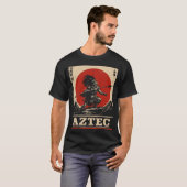 Bold Red Sun Aztec Warrior Cultural Design T-shirt (Voorkant volledig)