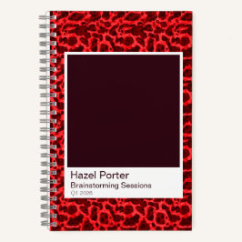 Bold Red Tortoiseshell Watercolor Notebook Notitieboek