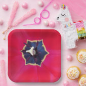 Bold Red Tulp Flower Macro Natuur Papieren Bordje (Feest)