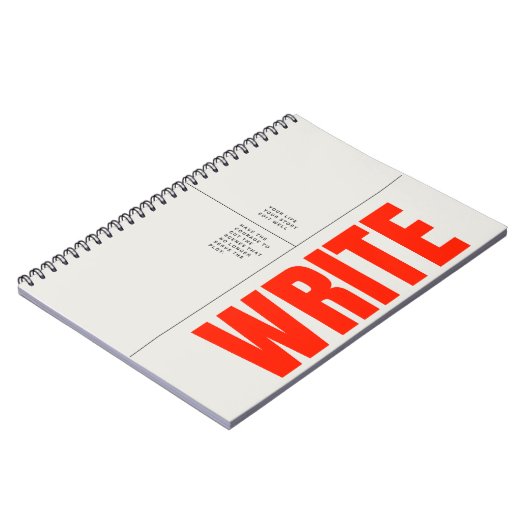 Bold Red Typographic Notebook Journal (Côté gauche)