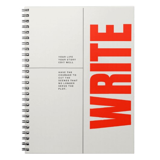 Bold Red Typographic Notebook Journal Notitieboek (Voorkant)