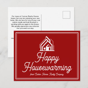 Bold Red Vastgoedbedrijf Aangepaste Makelaar Briefkaart