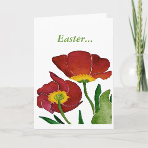 Bold RedTulips PaasKaart Feestdagen Kaart