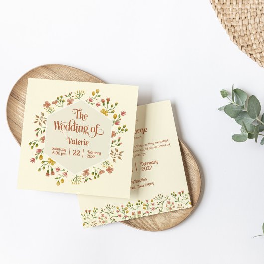 Bold Retro Aardse Tonen | bruiloft uitnodiging Kaa