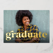 Bold retro afstuderen foto afstuderen aankondiging (Voorkant)