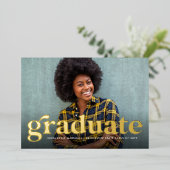 Bold retro afstuderen foto afstuderen aankondiging (Staand Voorkant)