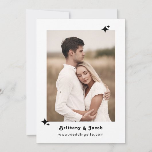 Bold Retro Chic Faire-part de mariage (Dos)