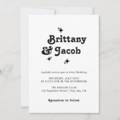 Bold Retro Chic Wedding Invitation Kaart (Voorkant)