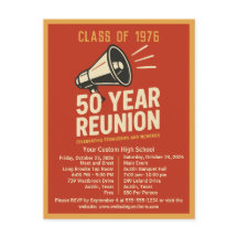 Bold Retro High School Reunion Pep Rally Megaphone