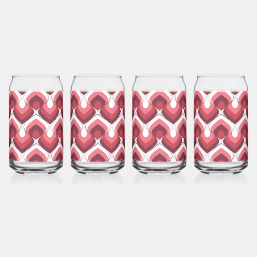 Bold Retro Modern Motif in Pinks (Recto)